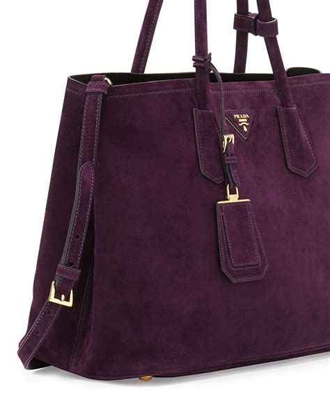 prada purple tote handbags